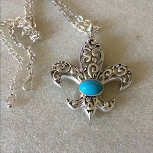 Sleep turquoise silver necklace